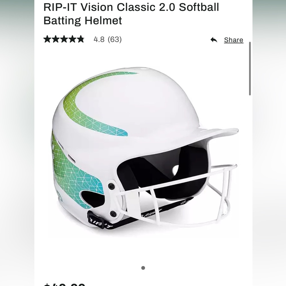 Like New Kids Softball Helmet with face mask